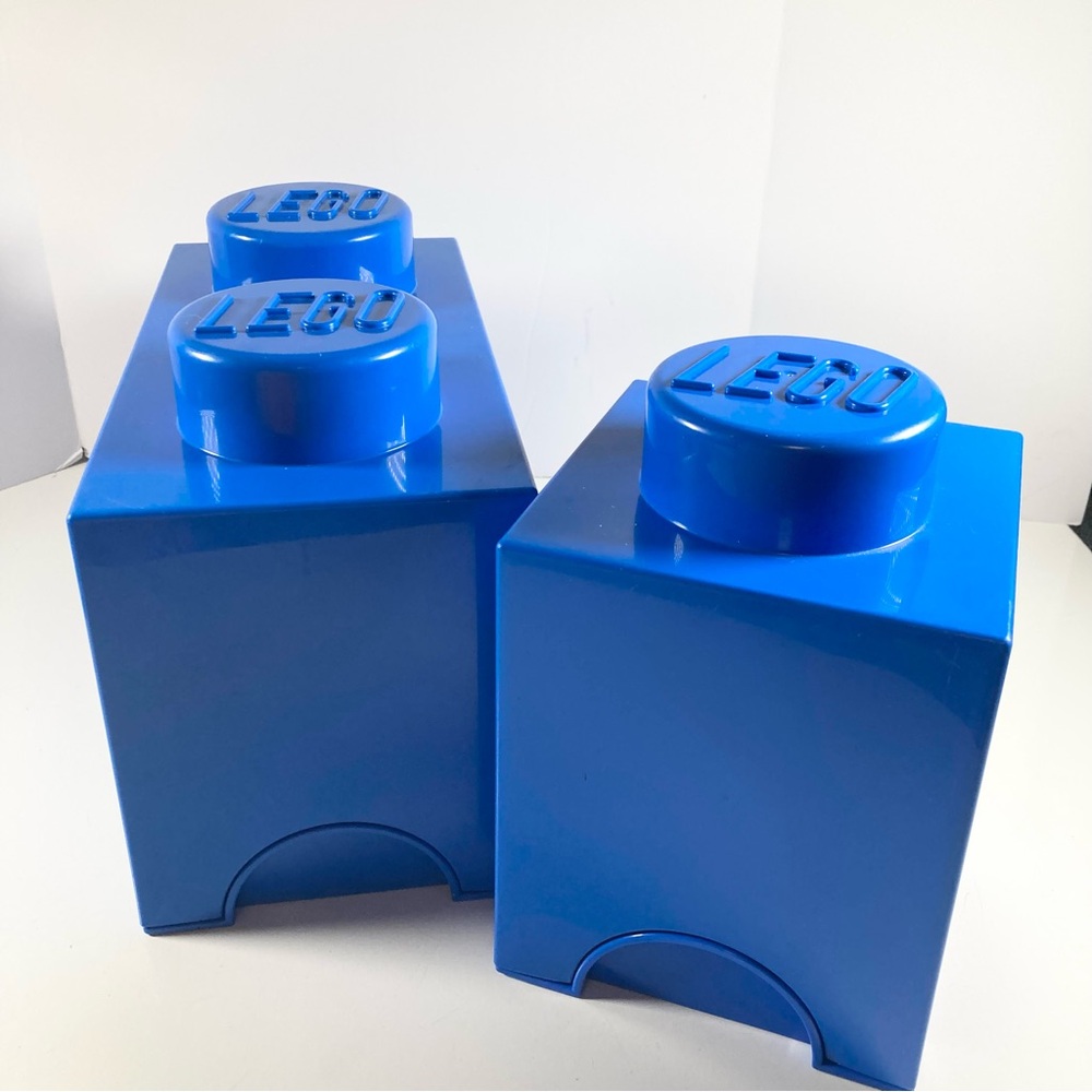 LEGO Blue Brick Storage Containers Lot of 2 - Picture 2 of 12